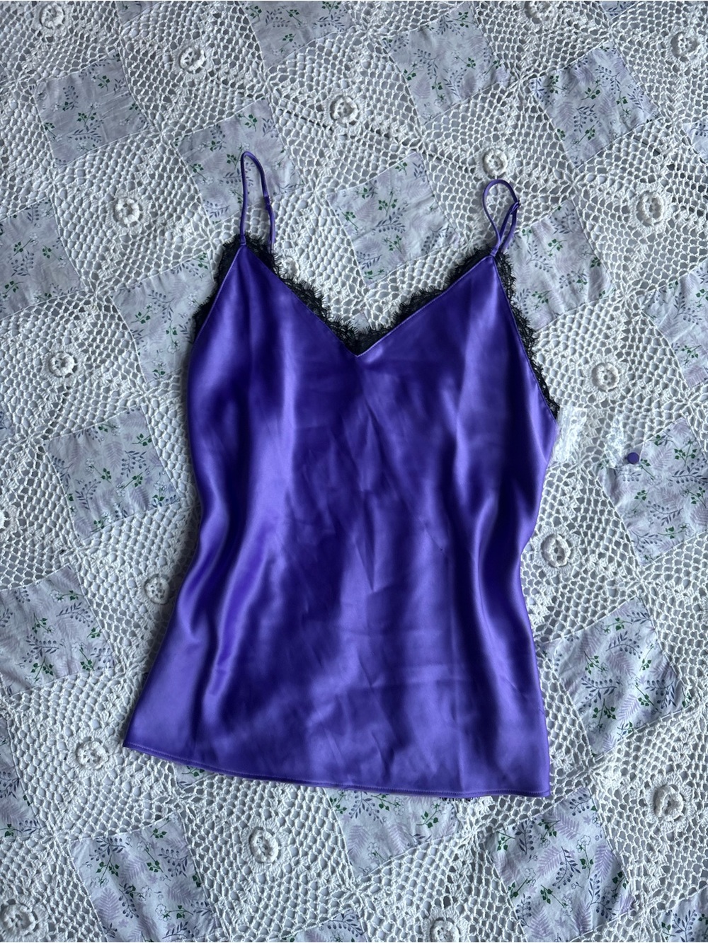 NWT Victoria’s secret Purple lace top with black lace trim and lace back